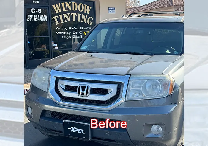 Honda Cloudy Headlight Before Restoration