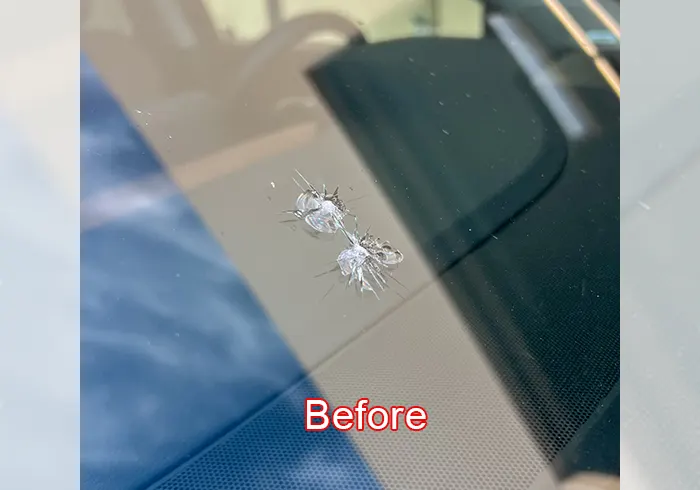 Before Windshield Chip Repair Service