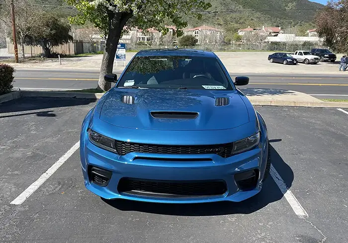 Front View of Dodge Charger SRT Hellcat Tinted Windows